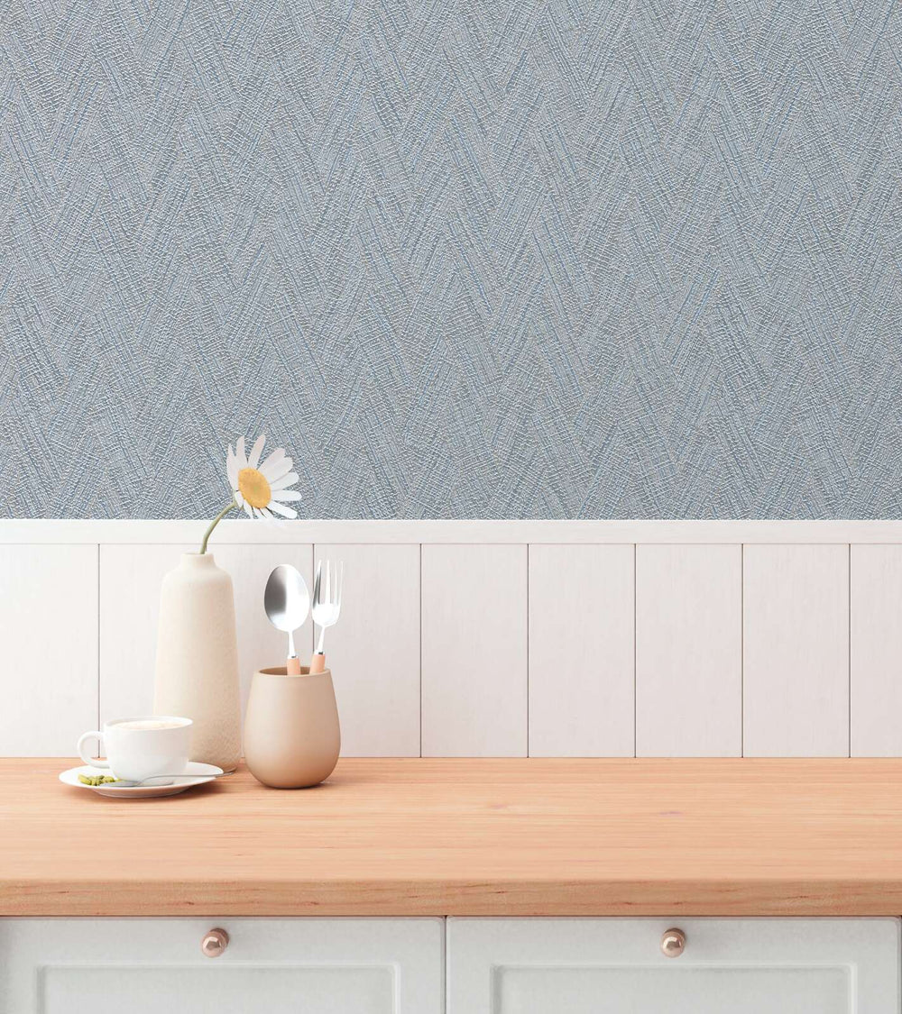 Neaustas tapetes ar smalku zigzaga rakstu tekstila izskatā - 3010615 AS Creation