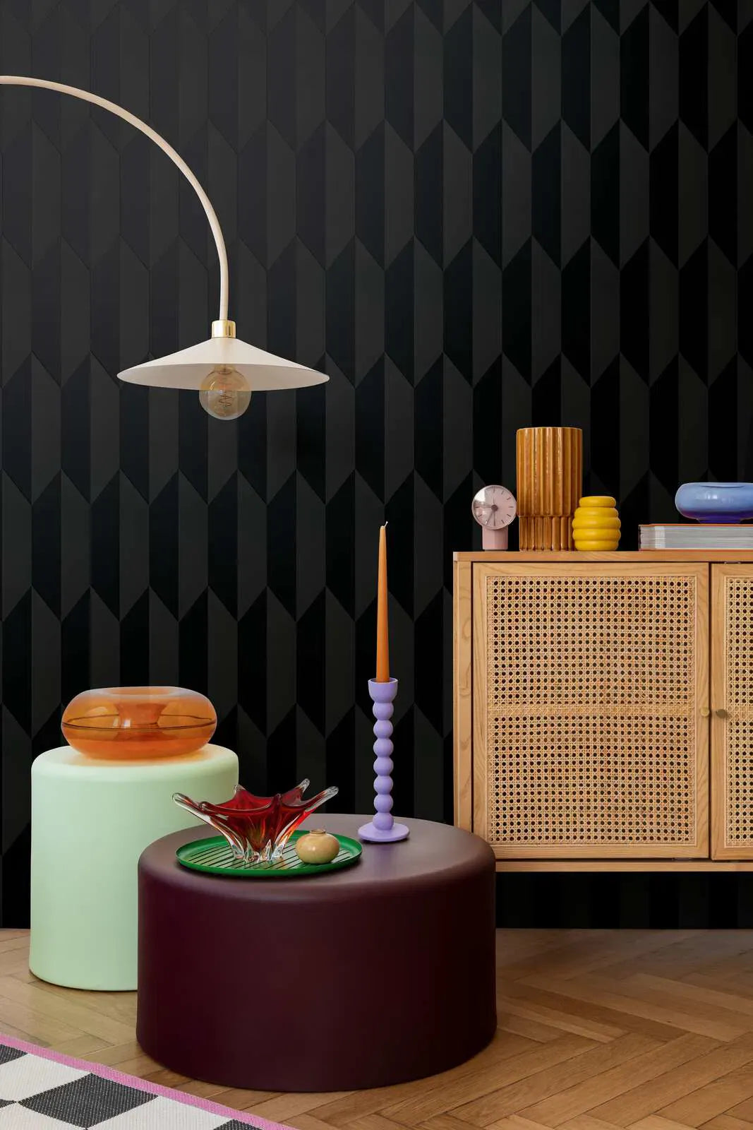 Neaustas tapetes ar spīdīgu mirdzumu un klasisku grafisko izskatu | melnā | 3010524 AS Creation