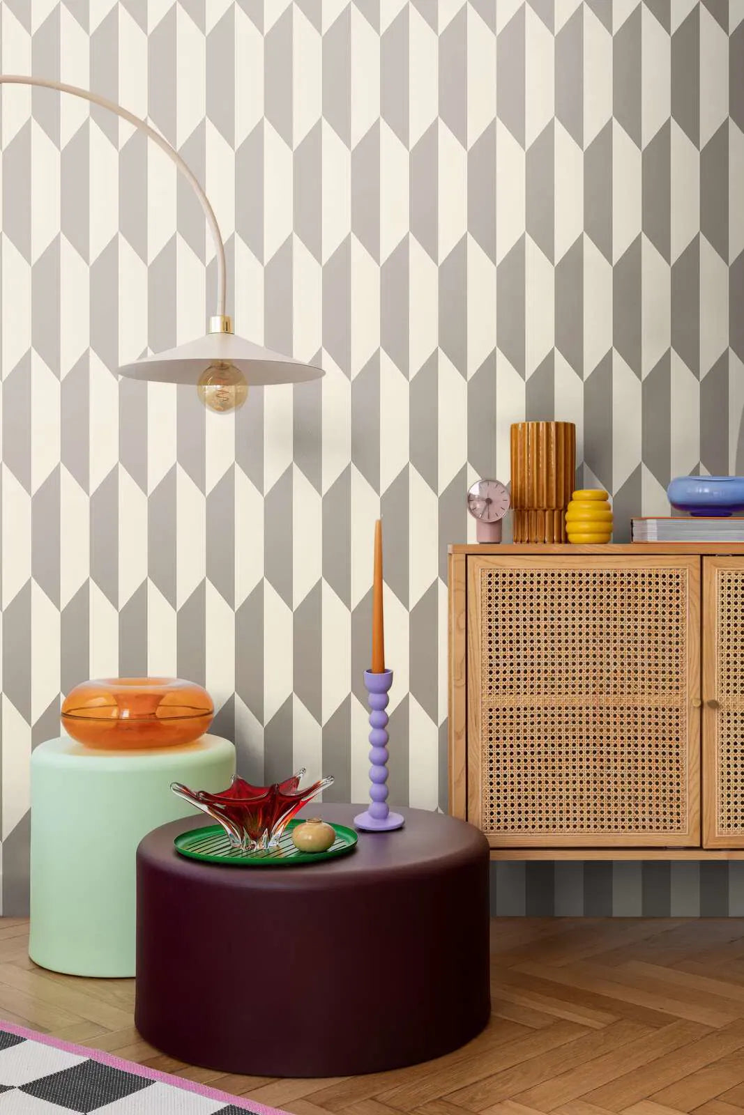 Neaustas tapetes ar spīdumu un grafisku rakstu | bēša, krēma | 3010517 AS Creation