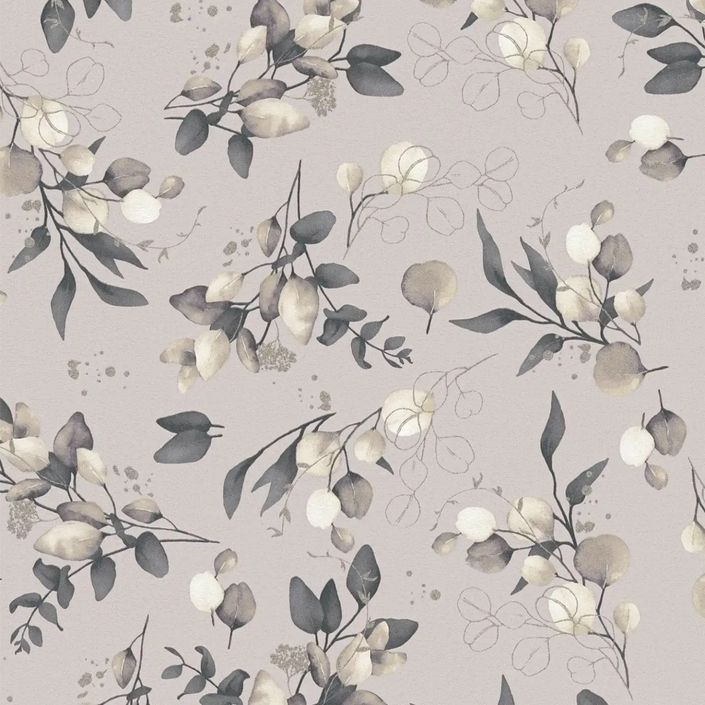 Neaustas tapetes taupe krāsā ar ziedu motīvu un zelta elementiem – Silts un elegants interjers | 1410564 AS Creation