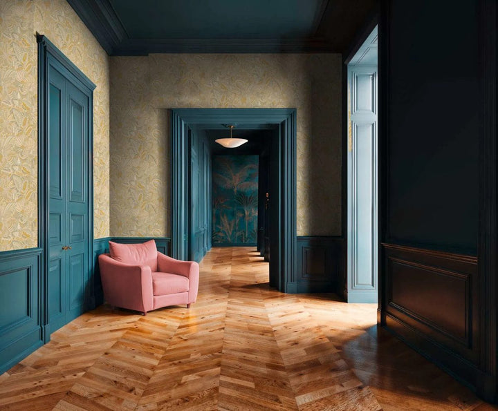 Tapetes ar ziedu un lapu ornamentiem un smalku faktūru | zaļā, 2763734 AS Creation