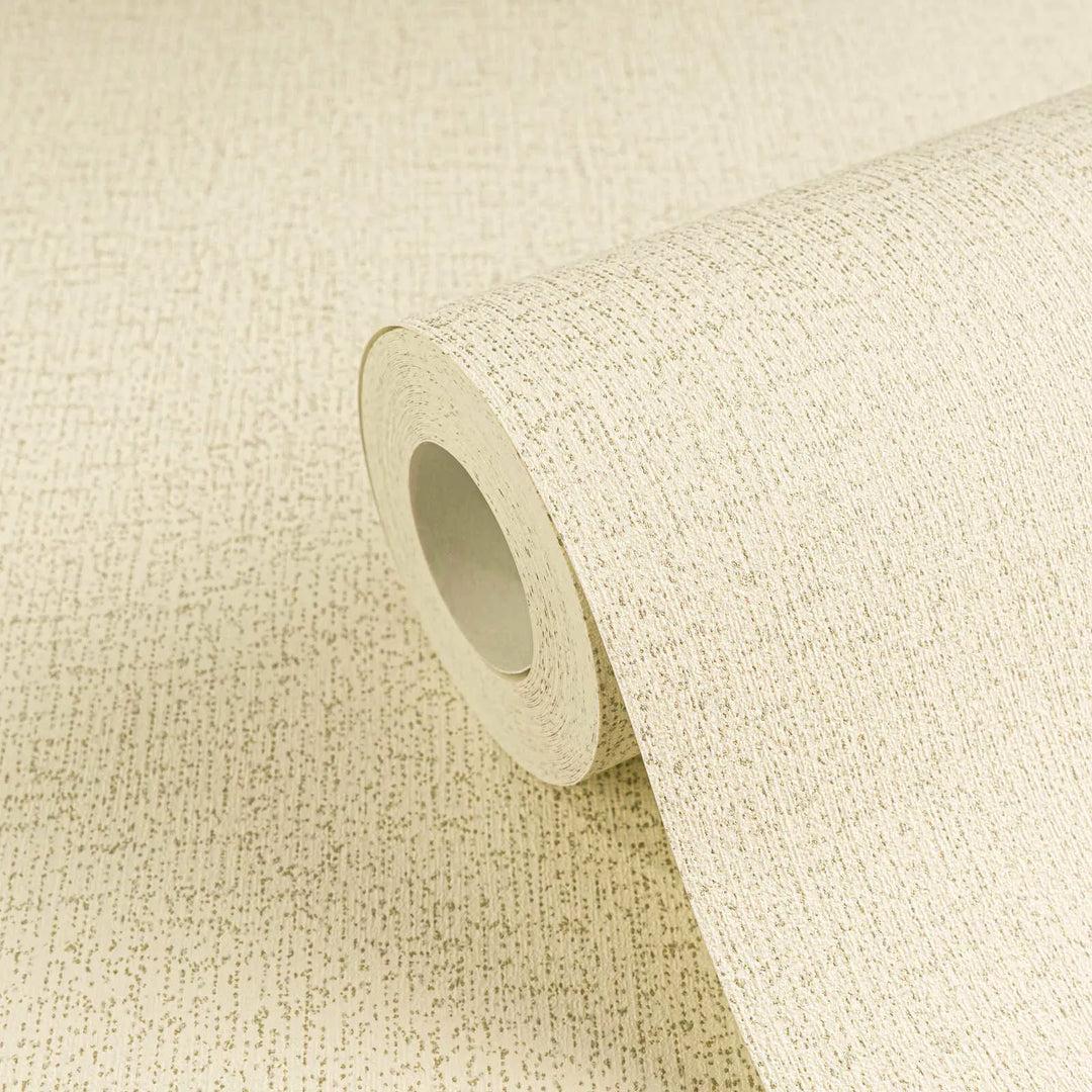 Neaustas vienkrāsainas tapetes ar smalku spīdīgu tekstūru | krēmkrāsa, zelta | 3010173 AS Creation