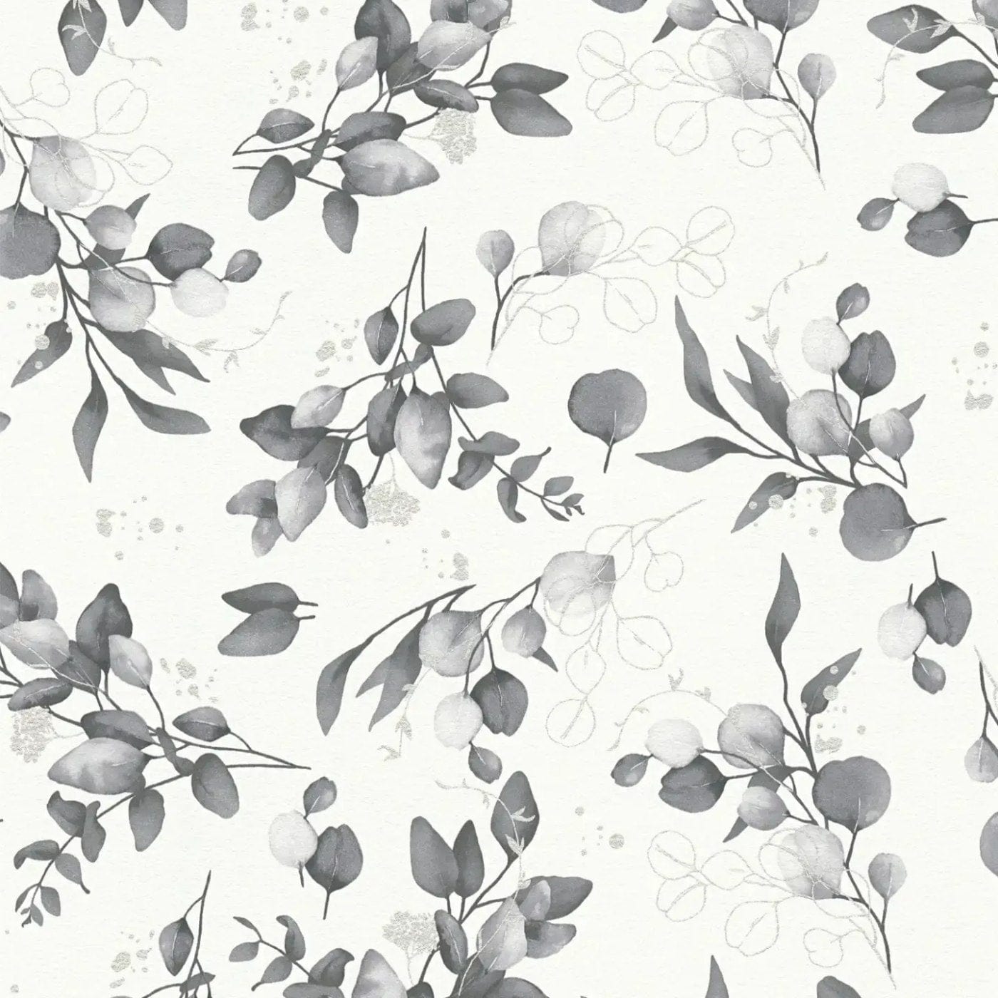 Neaustas tapetes baltā un pelēkā ar ziedu dizainu – Klasisks un elegants sienu risinājums | 1410566 AS Creation