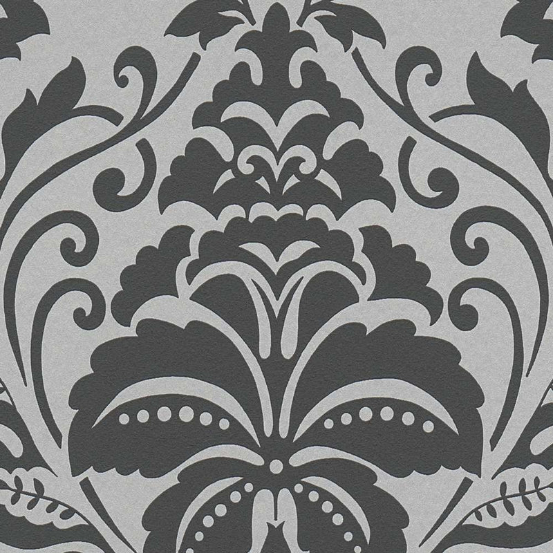 Neo-klasiskās tapetes pelēkā un melnā krāsā, 1320716 Tapetenshop.lv