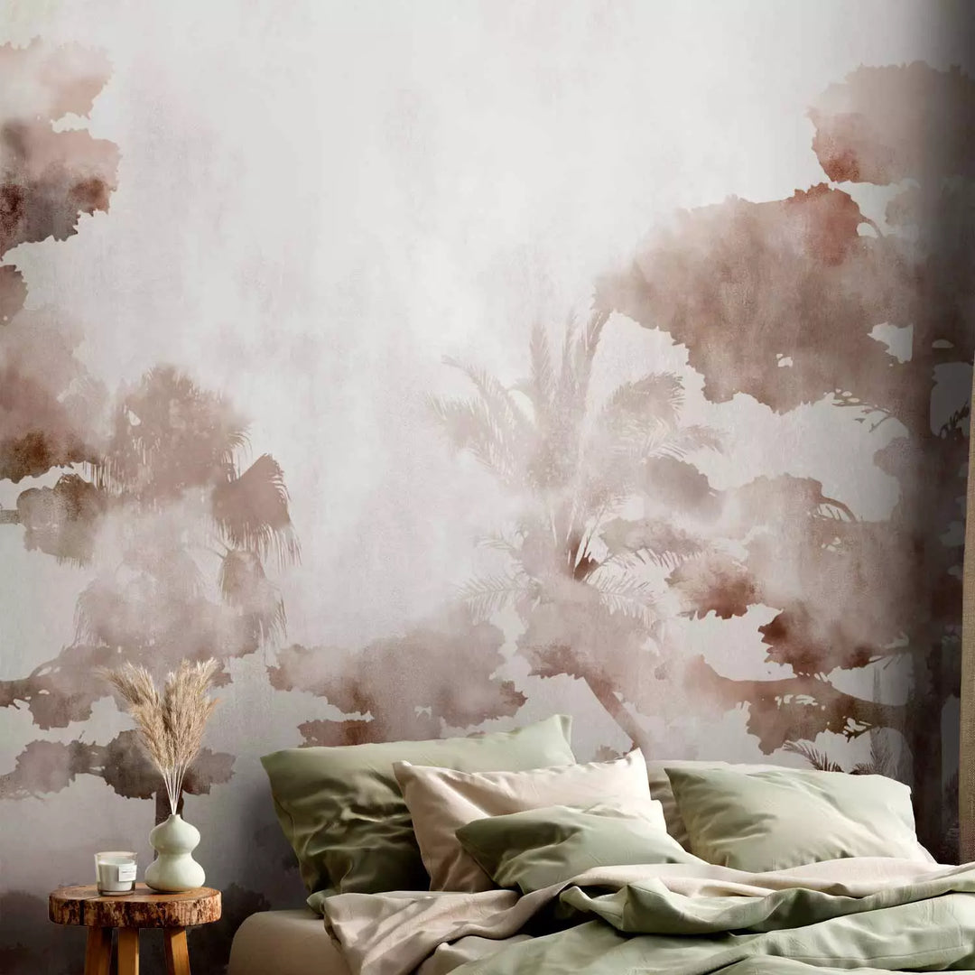 Fototapeet loodusmustriga pruun - Akvarell Forest, 134457