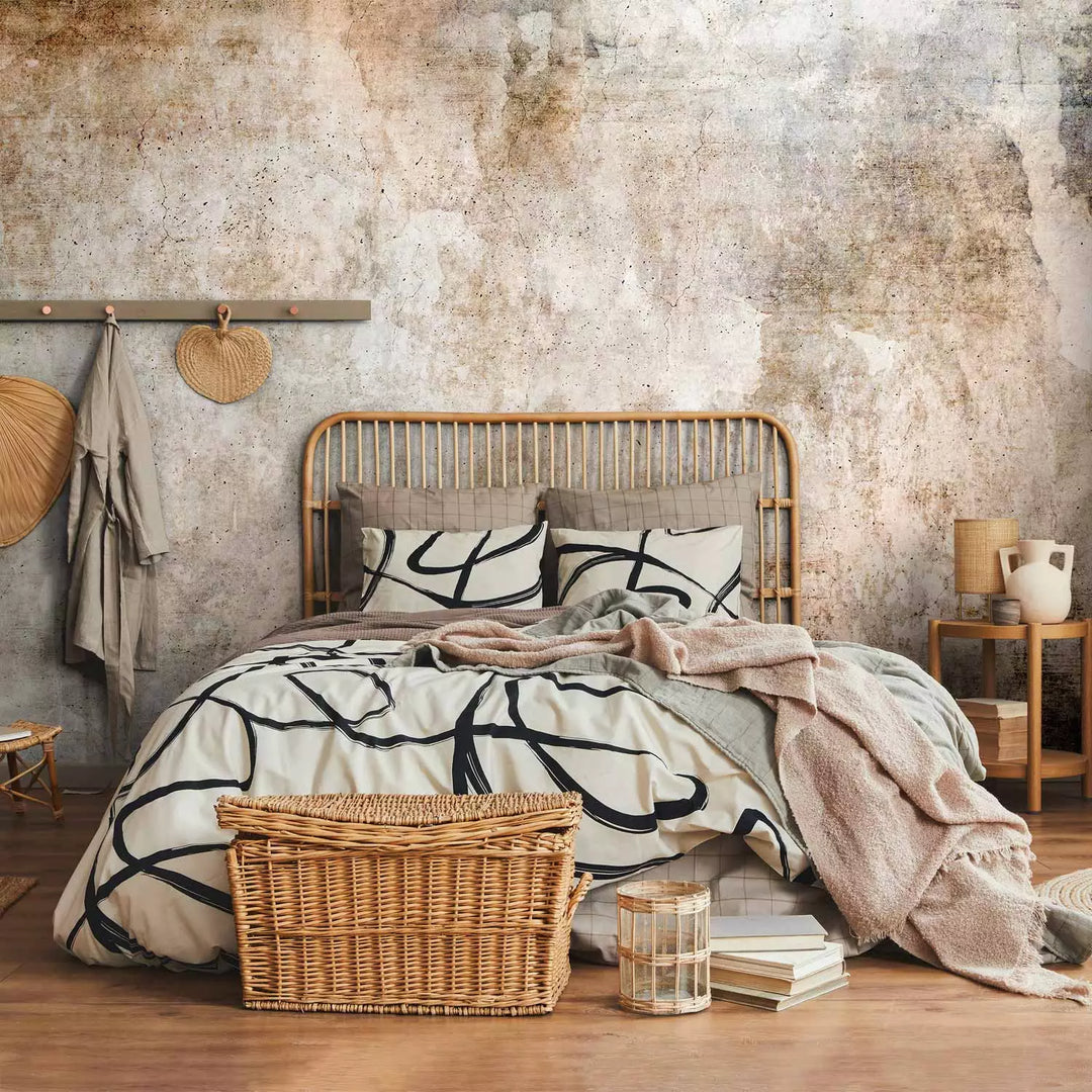 Wall Murals - rust texture - abstraction in pastel brown shades, 143237