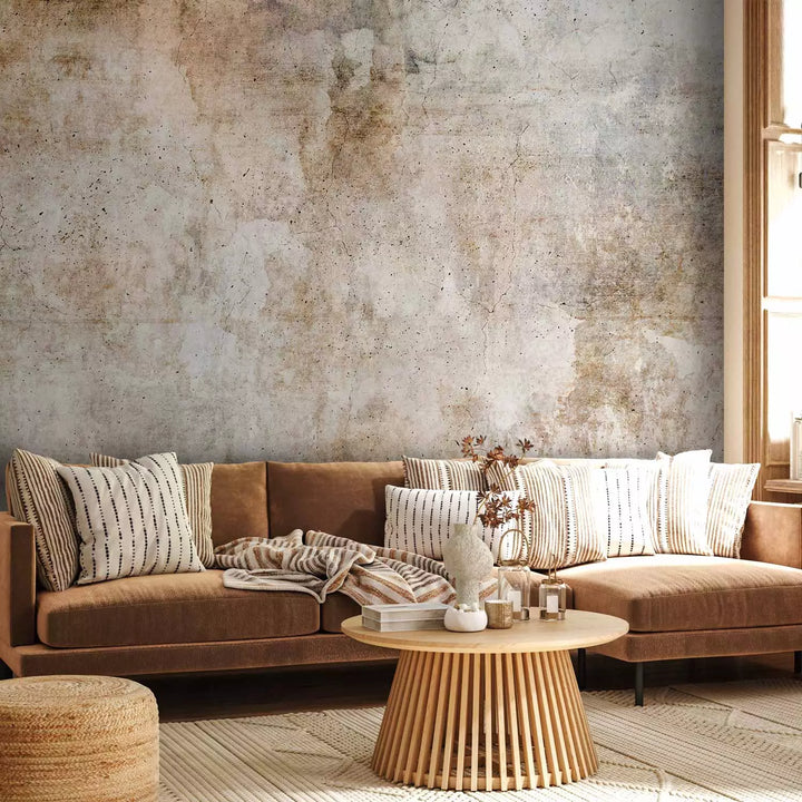 Wall Murals - rust texture - abstraction in pastel brown shades, 143237