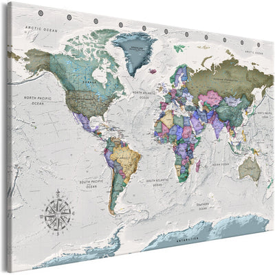 Pasaules karte uz gaiši pelēka fona, (x 1), Tapetenshop.lv.