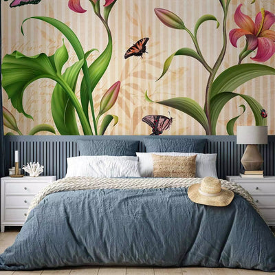 Spring flowers with butterflies in warm colours - Spring - 60676G-ART