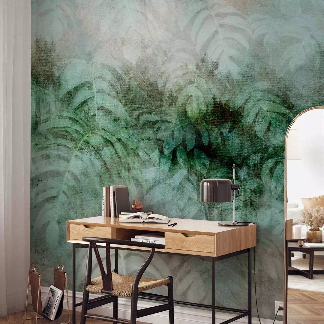 Fototapeet roheliste lehtedega - Roheline difusioon, 137925