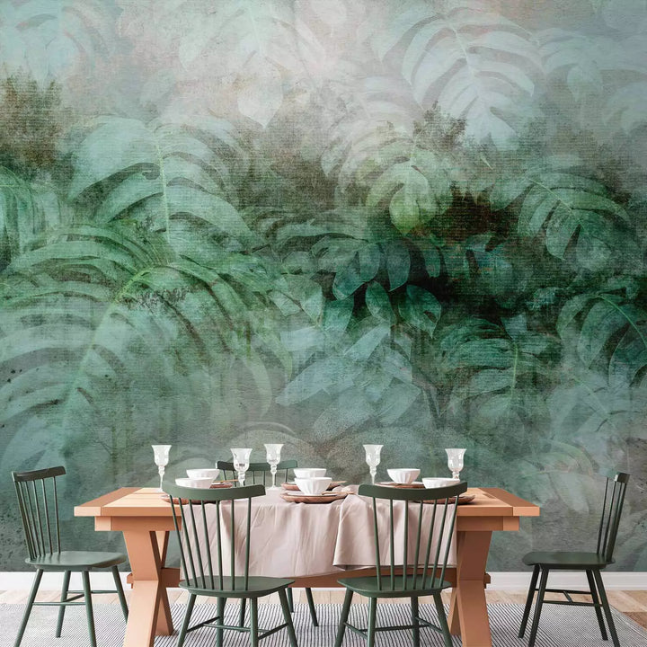 Fototapeet roheliste lehtedega - Roheline difusioon, 137925