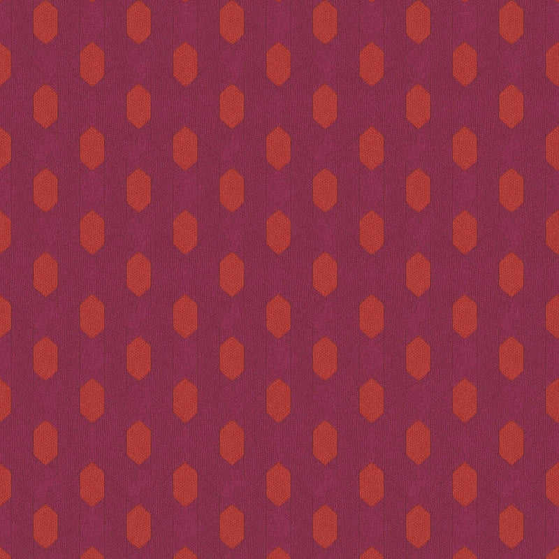 Purpursarkanas tapetes ar ģeometrisko rakstu - violeta, sarkana, oranža 1322103 AS Creation