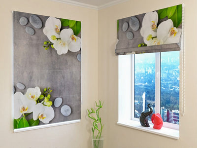 Roman blinds for a soothing atmosphere - white orchid and spa walletenshop.lv