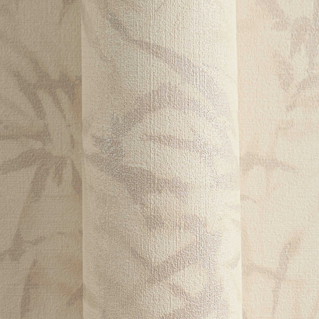 Warm sandy beige wallpaper with a bamboo leaf pattern and slight gloss, 3007677