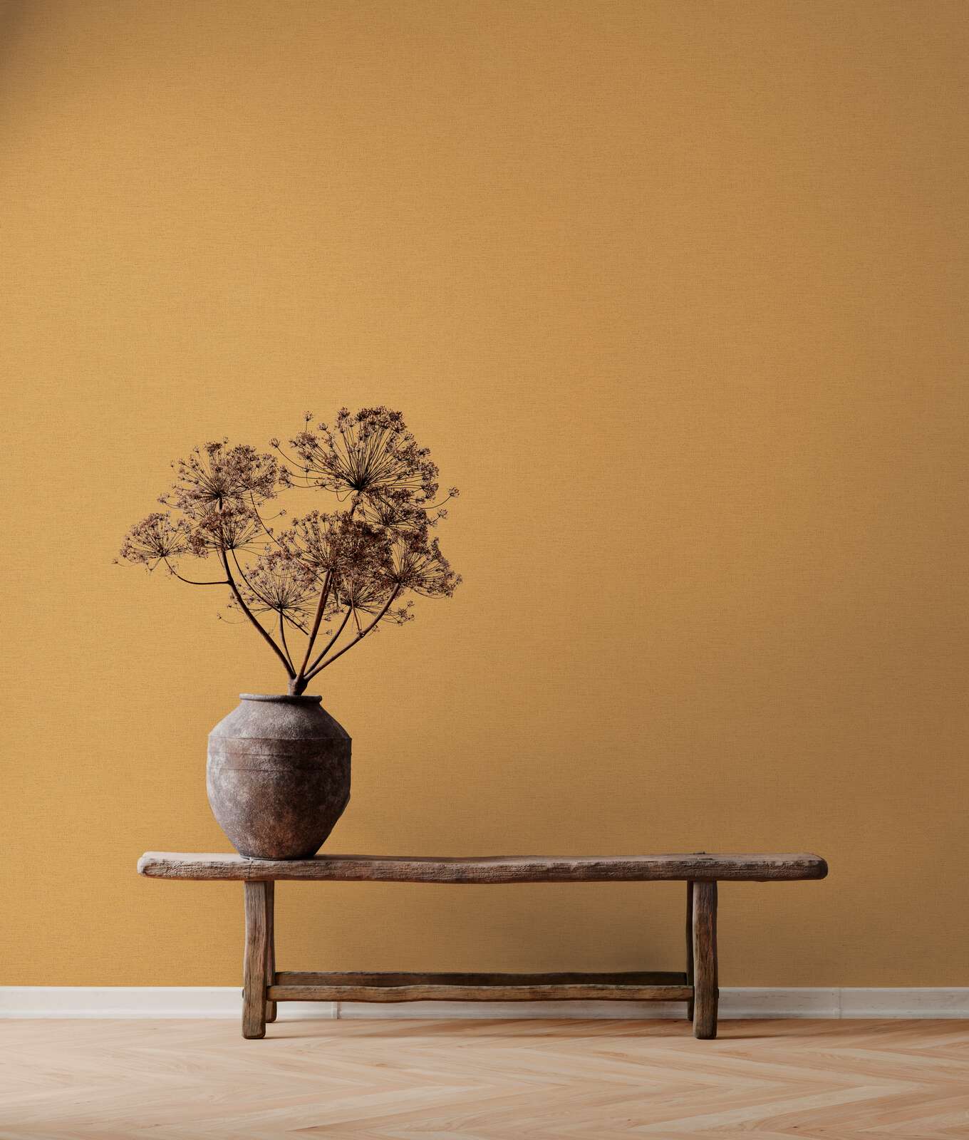 Sinepju dzeltenas tapetes ar tekstila reljefa struktūru AS 371784 AS Creation