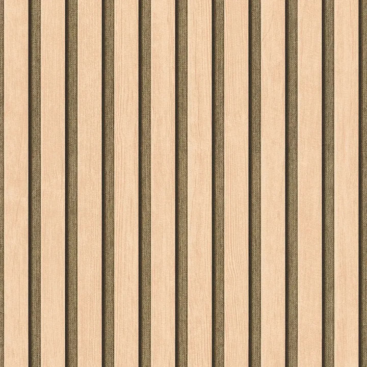 Svītrainas tapetes ar koka imitāciju bēšā krāsā, nedaudz spīdīga virsma - 3000333 AS Creation
