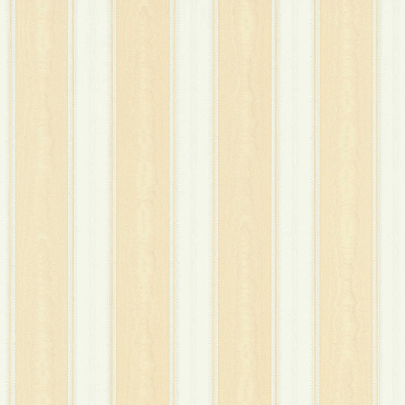 Svītrainas tapetes ar zīda moirē efektu - bēšā, baltā krāsā, 2727602 AS Creation