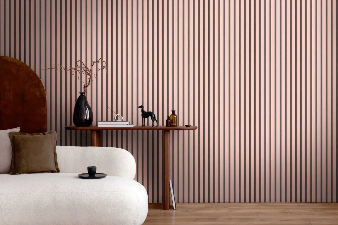 Svītrainas tapetes ekskluzīvā trendā krāsā – rozā, melnā - 2777551 AS Creation