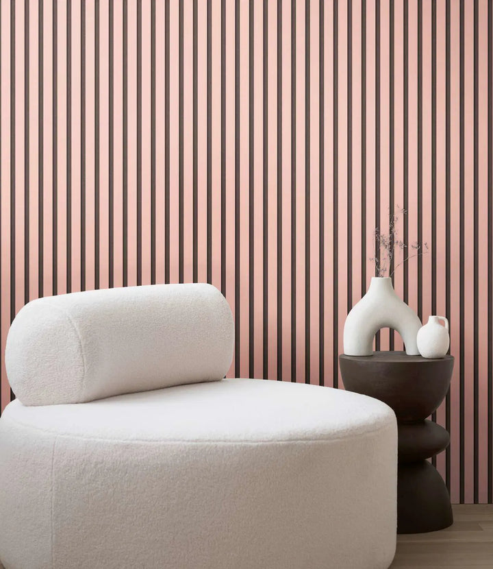 Svītrainas tapetes ekskluzīvā trendā krāsā – rozā, melnā - 2777551 AS Creation