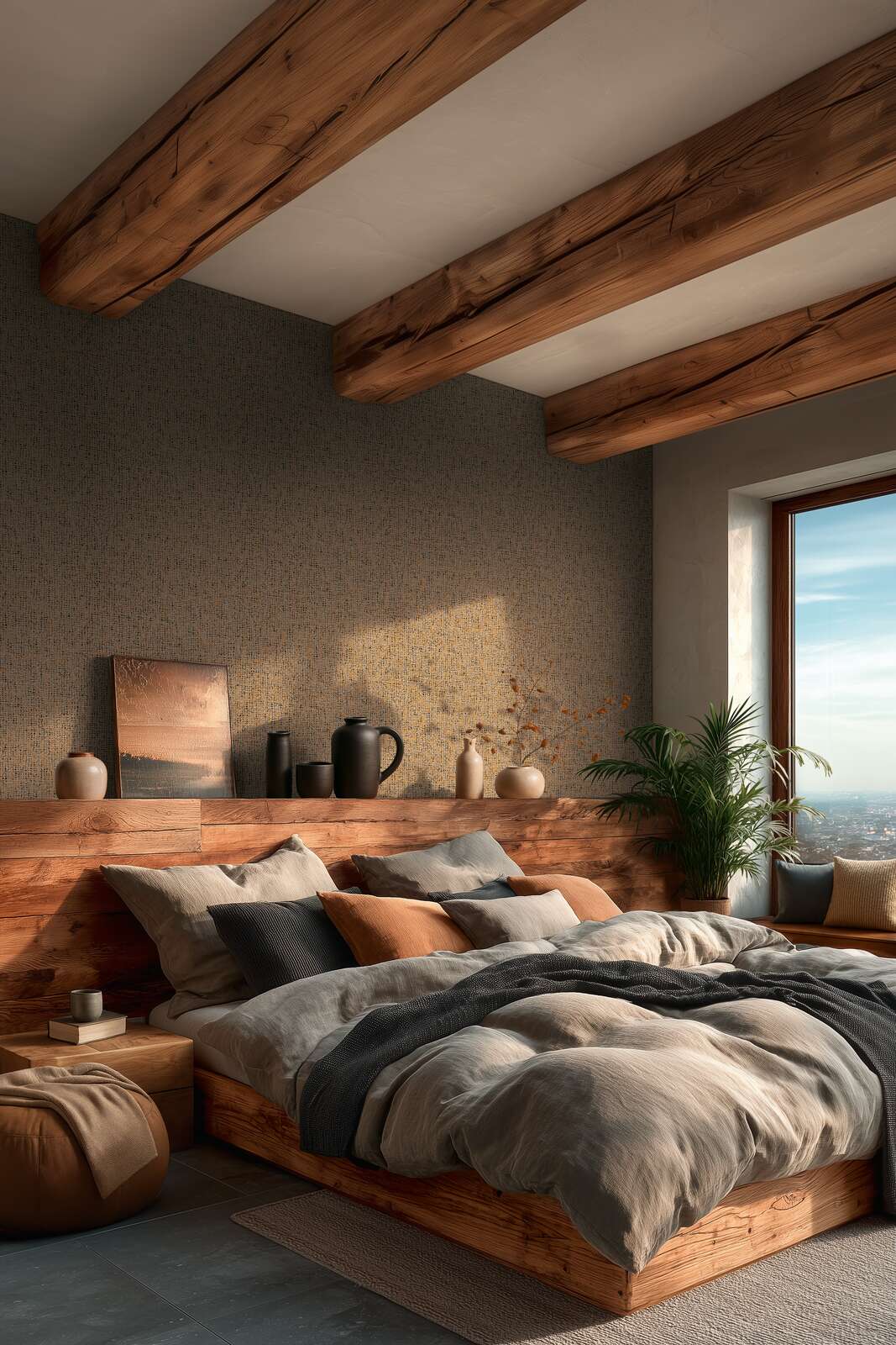 Tapešu ar izteiksmīgu teksturētu audumu - brūnā krāsā - 3011121 AS Creation