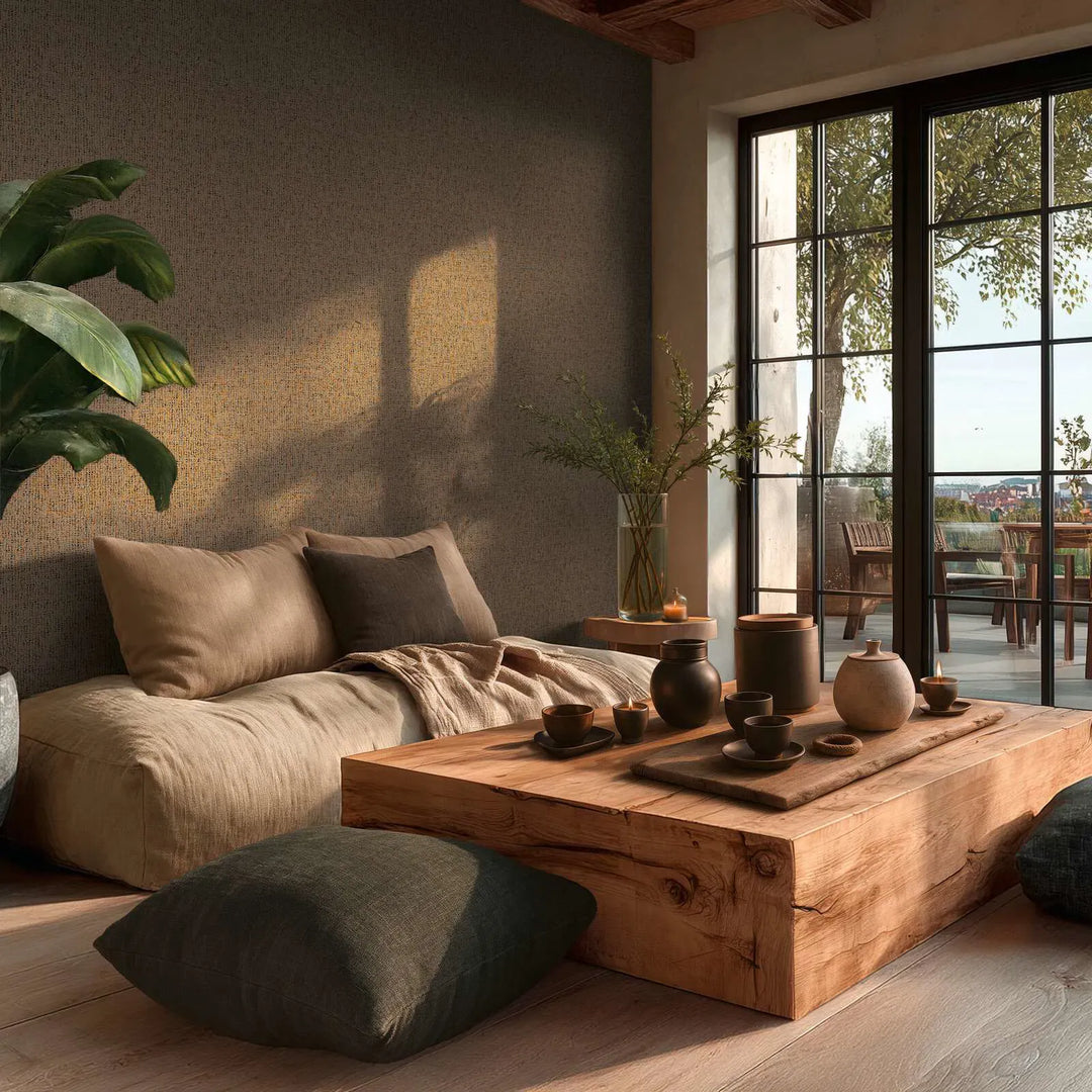 Tapešu ar izteiksmīgu teksturētu audumu - brūnā krāsā - 3011121 AS Creation