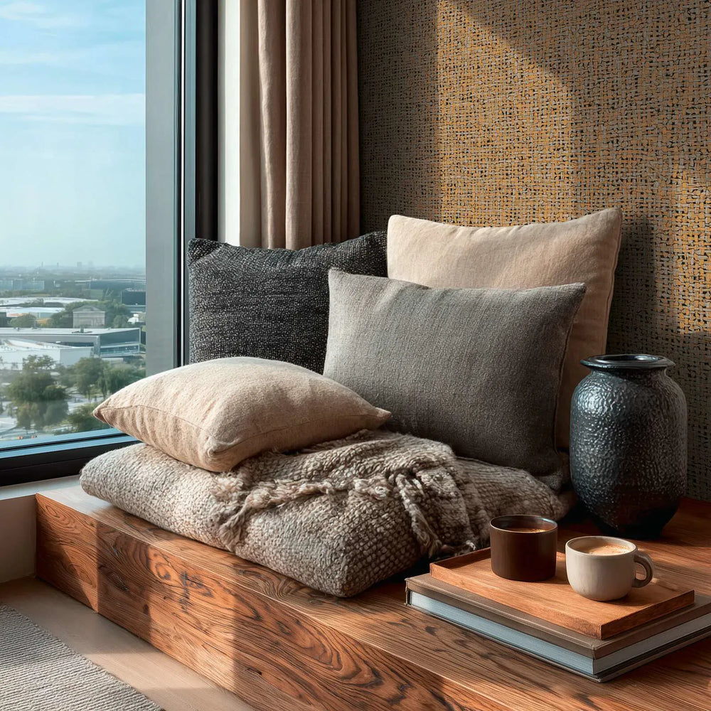 Tapešu ar izteiksmīgu teksturētu audumu - brūnā krāsā - 3011121 AS Creation