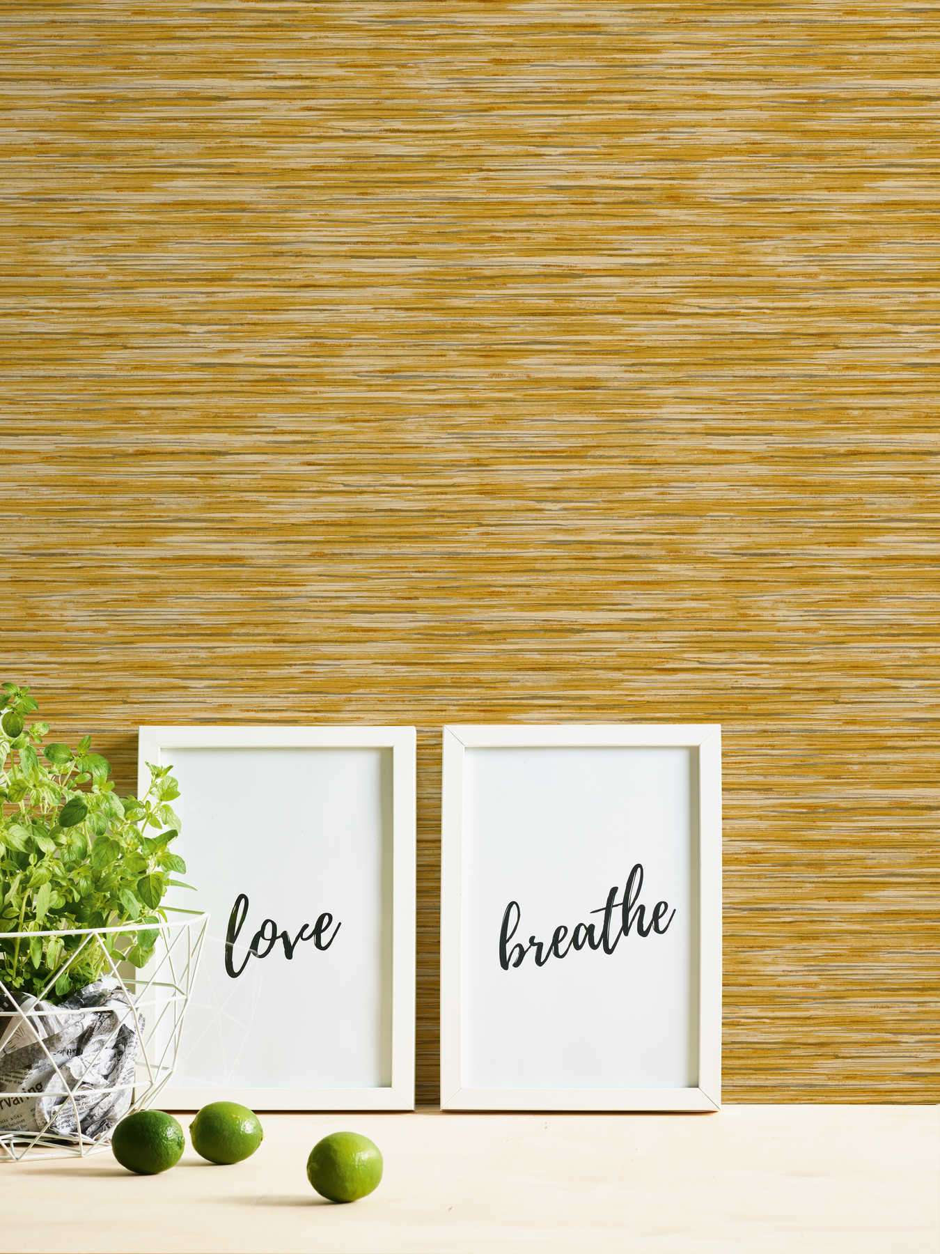 Flizelīna raibas tapetes ar krāsainu rakstu - dzeltenā krāsā AS 375252 AS Creation