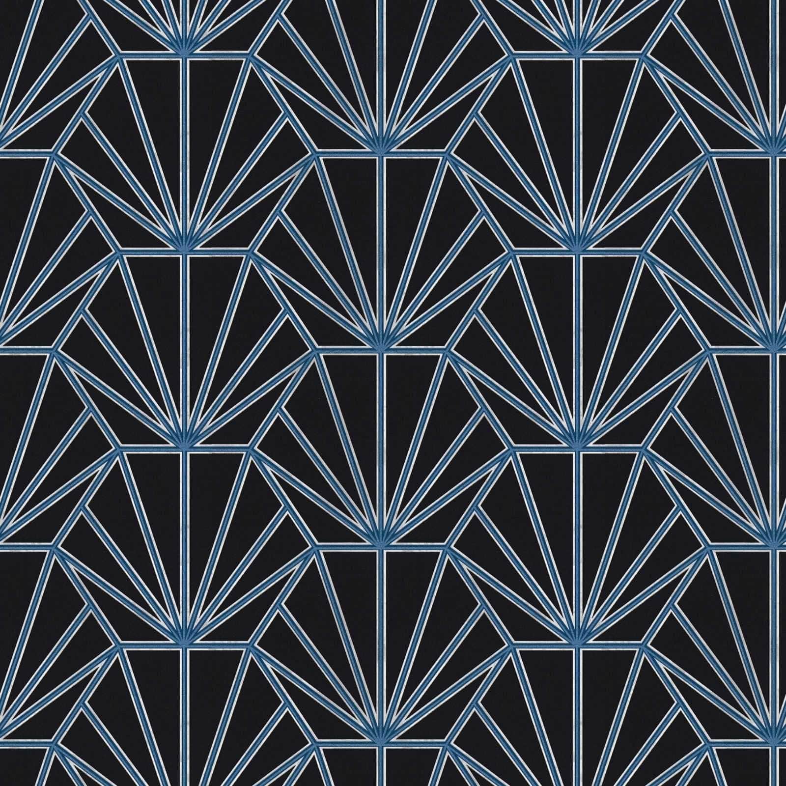 Tapetes Art Deco stila ar retro izskatu zilā krāsā AS 375282 AS Creation