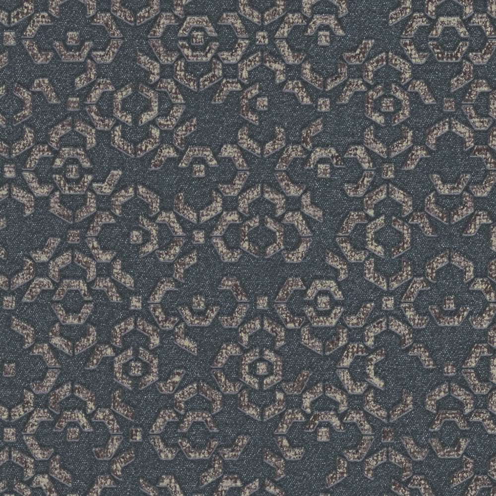 Zilgani pelēkas tapetes ar etno motīviem AS 37866-5 AS Creation