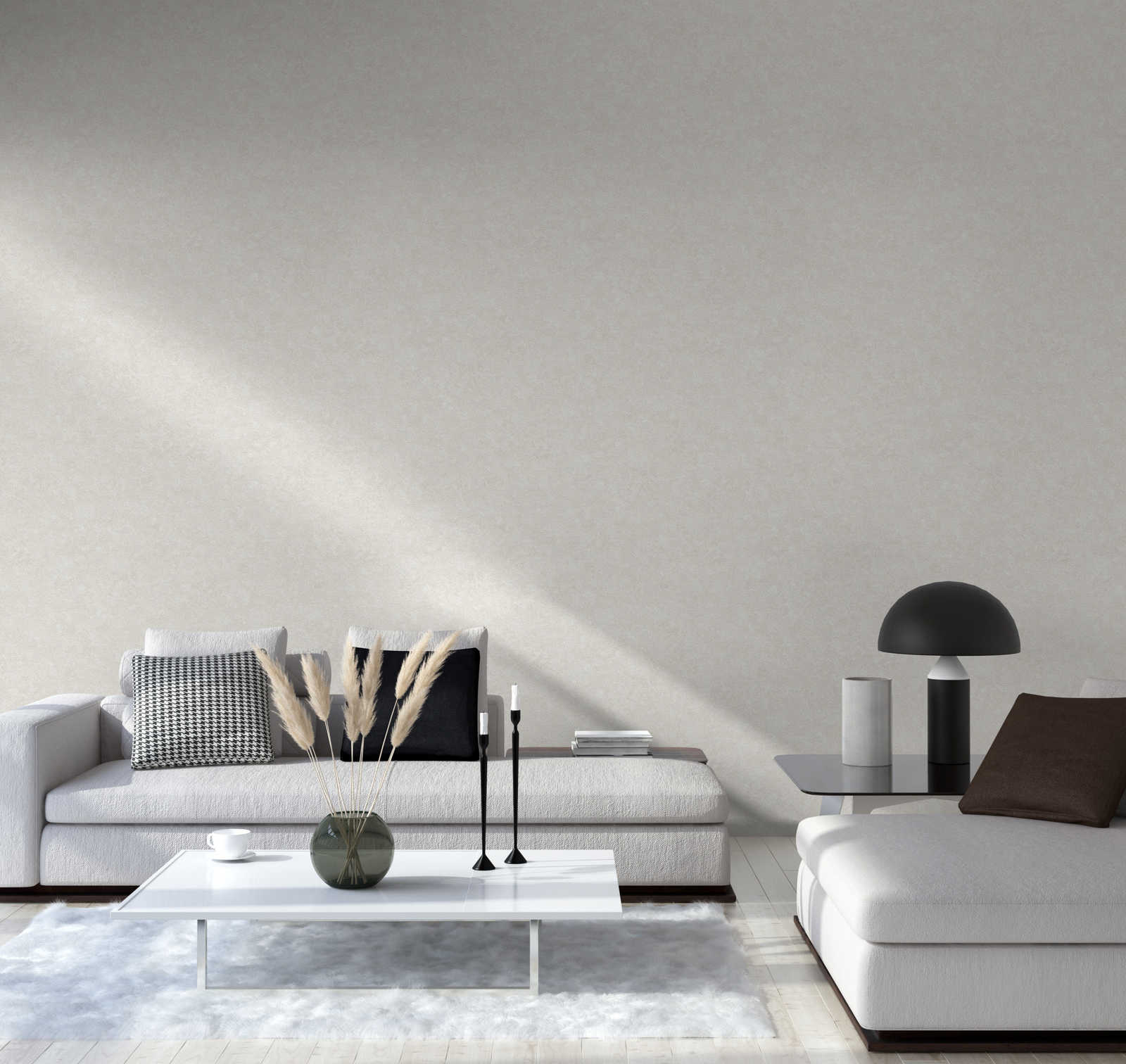 Vienkrāsainas tapetes ar struktūru krēmkrāsā AS 37902-2 AS Creation