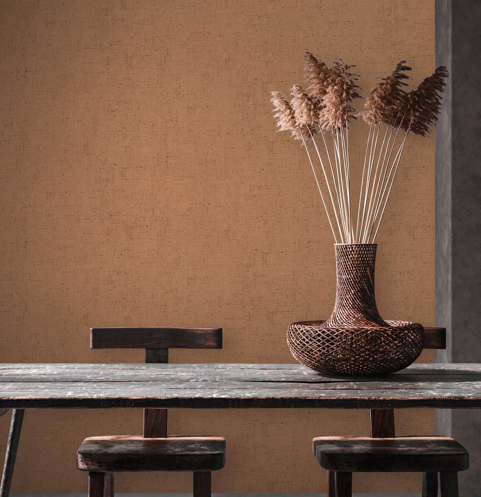 Tapetes ar ģipša struktūru brūnos un oranža toņos AS 379045 AS Creation