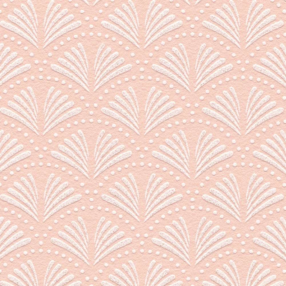 Rozā dekoratīvās tapetes ar retro rakstu un spīduma efektu 379577 Tapetenshop.lv