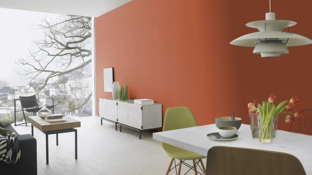 Wallpaper 1555033 | A rich terracotta shade with a deeply matt fabric texture