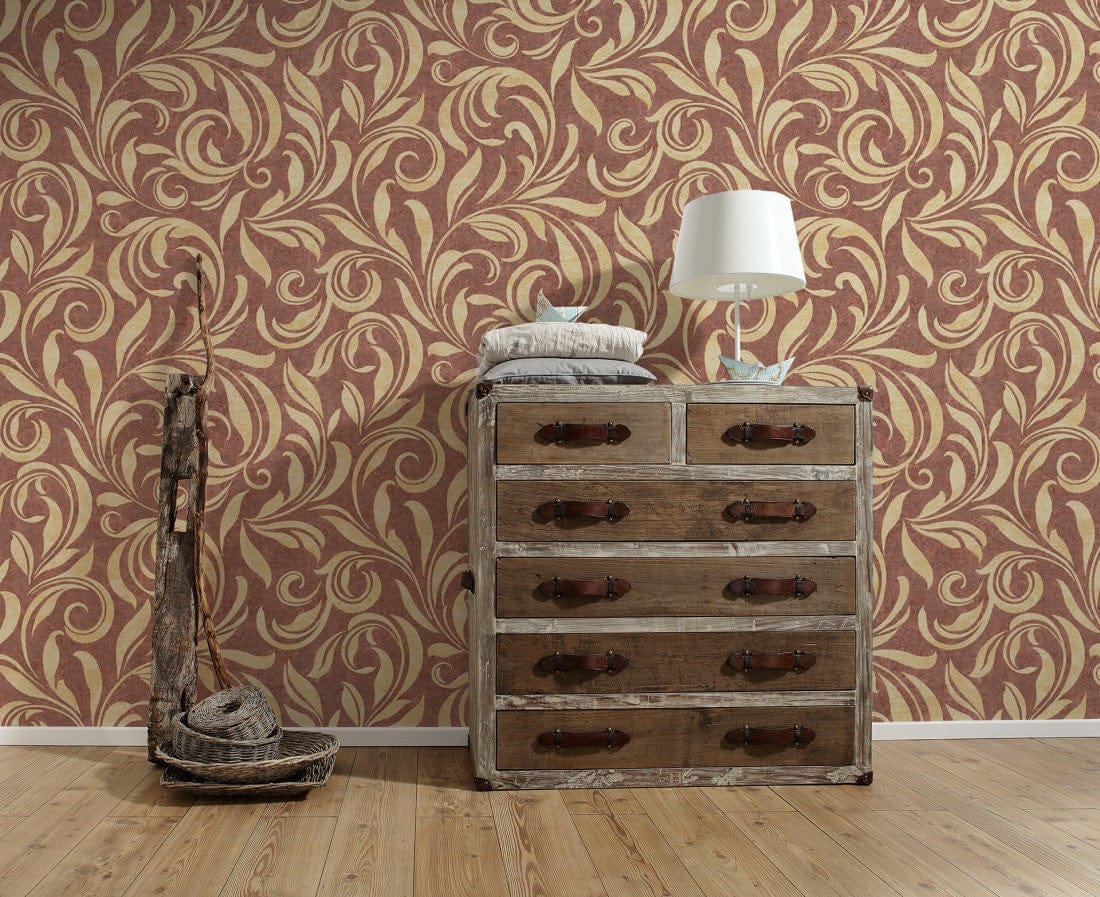 Tapetes Nobile ar baroka rakstu 95940-3 sarkanā krāsā AS Creation