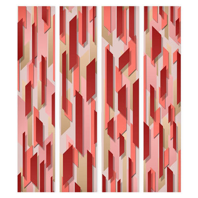 Tapetes - Abstrakcija sarkanā un rozā krāsā - Zemeņu lauks, 89162 G ART
