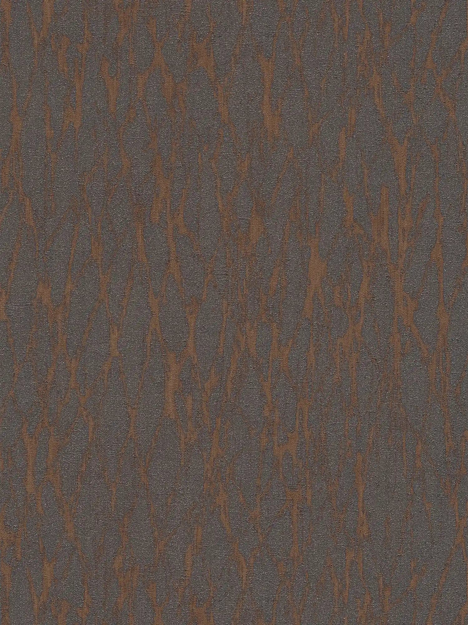 Tapetes ar abstraktu līniju rakstu tumši brūnos toņos, 395634 AS Creation