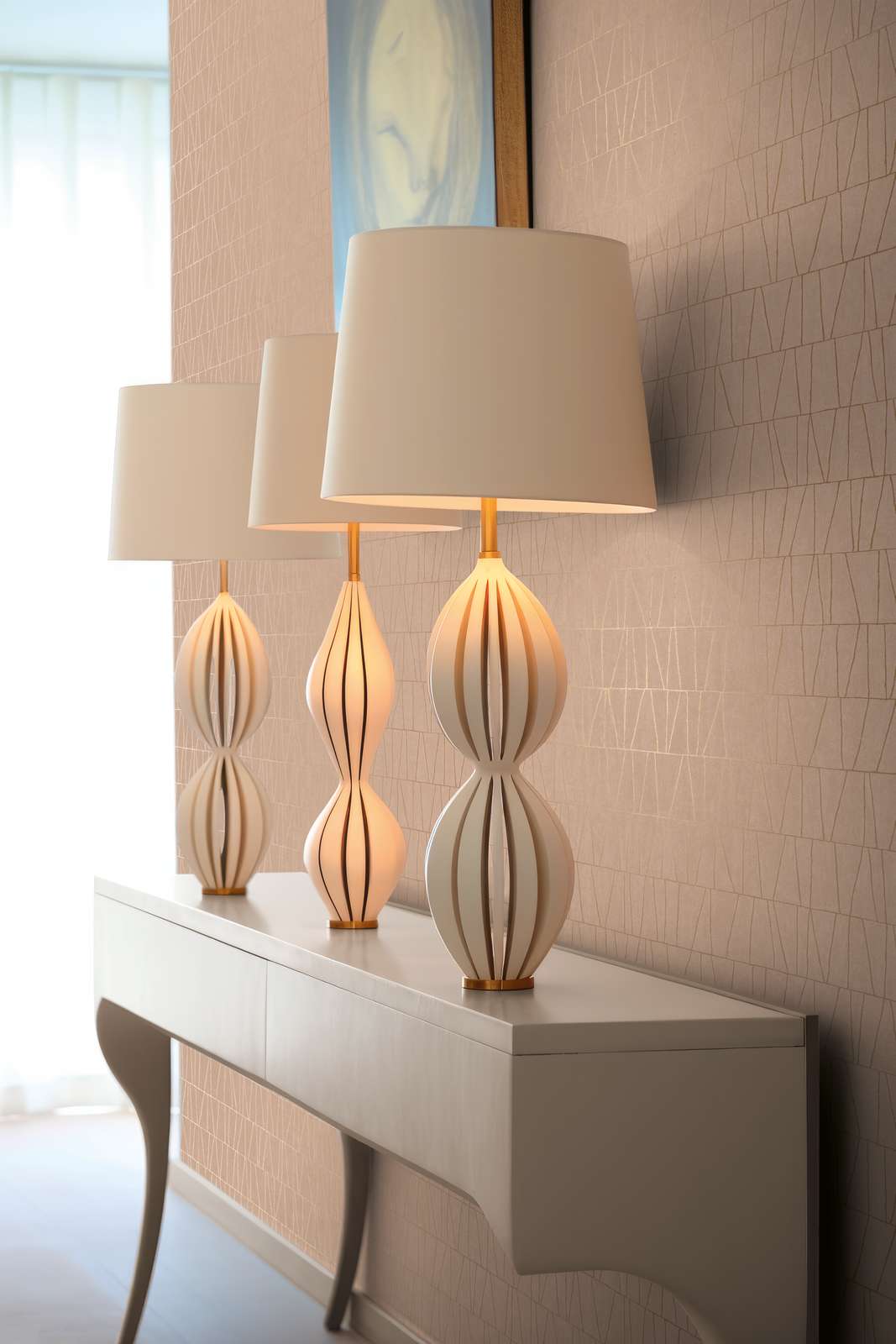 Tapetes ar abstraktu rakstu un līnijām - tumši rozā, zelt, 395065 AS Creation