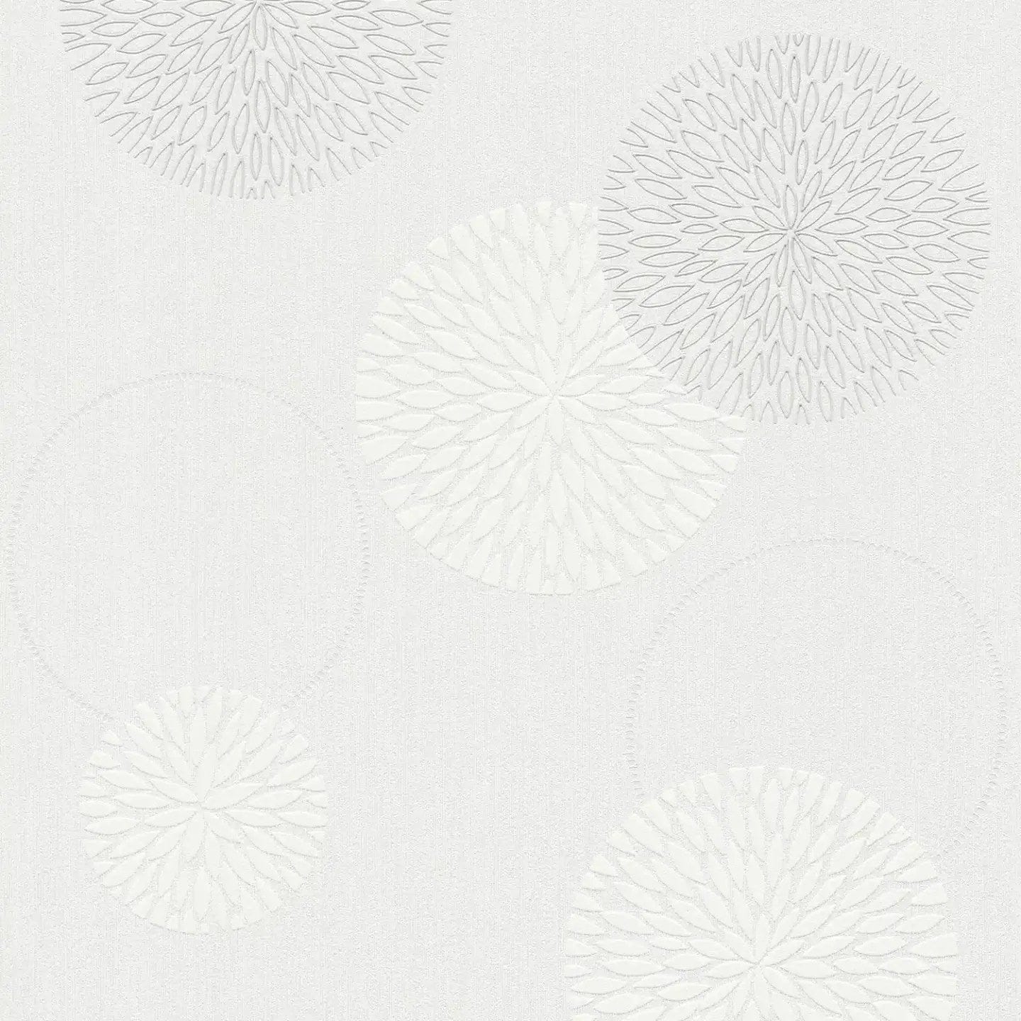 Tapetes ar abstraktu ziedu dizainu baltā krāsā - 937922 AS Creation