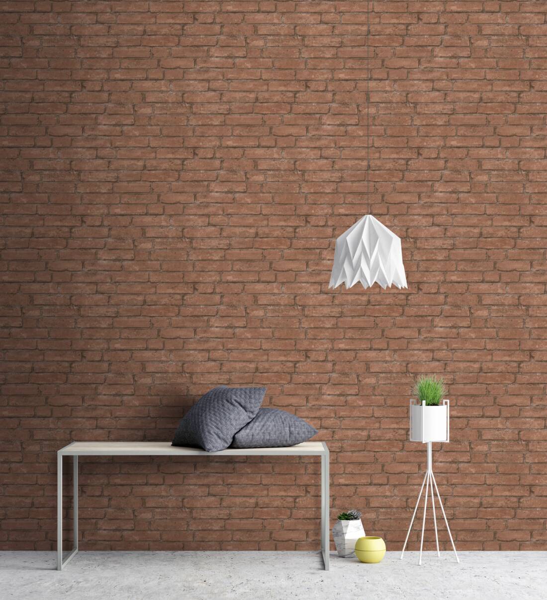 Tapetes ar akmens rakstu industriālā dizainā, brūnas - 1341177 AS Creation