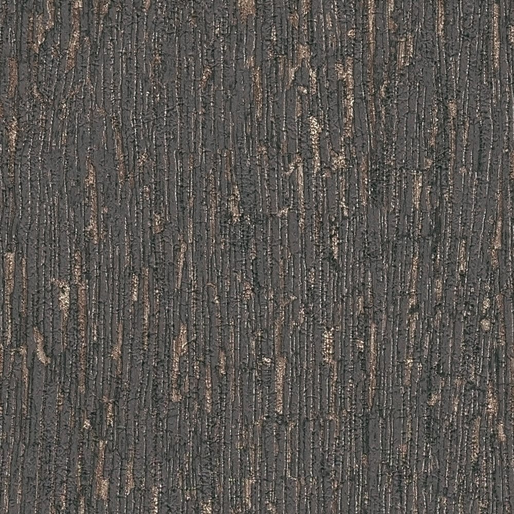 Tapetes ar apmetuma izskatu melnā krāsā ar zelta elementiem, 395626 AS Creation