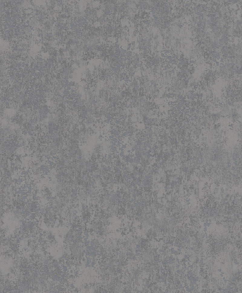 Wallpaper with plaster pattern with glossy accents, dark grey, 1150550 RASCH