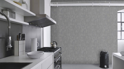 Wallpaper with plaster pattern with glossy accents, dark grey, 1150550 RASCH