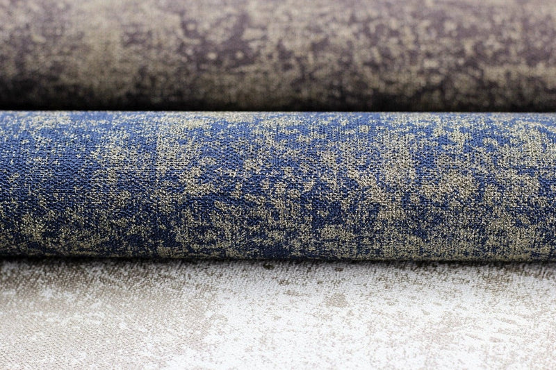 Tapetes ar auduma faktūru ar nelielu spīdumu, zila un zelta, 1442143 RASCH