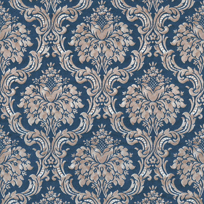 Tapetes ar baroka rakstu zilā krāsā, 1315077 AS Creation