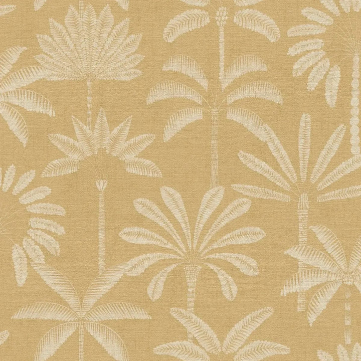 Tapetes ar dabas motīvu un elegantu, spīdošu palmu reljefu | bēšā AS Creation