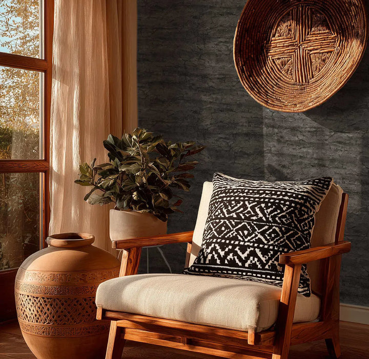 Tapetes ar dabīgā akmens izskatu, teksturētas - melnas - 3012670 AS Creation