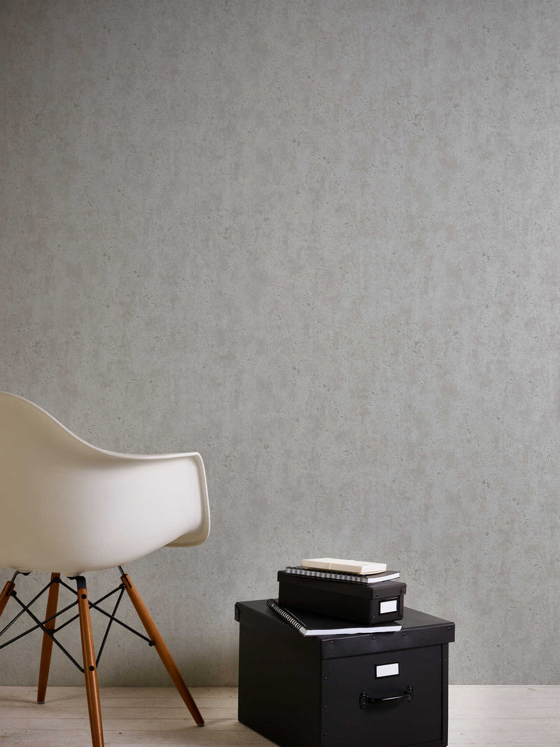 Wallpaper with decorative plaster appearance in grey, 1312664 AS Creation