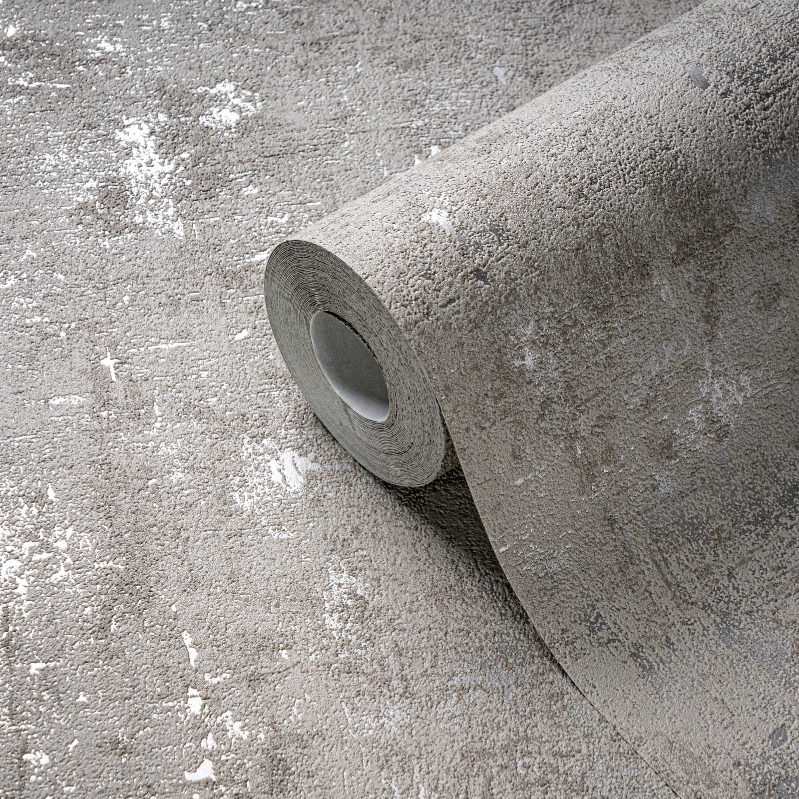 Tapetes ar dekoratīva apmetuma rakstu: pelēkā un sudrabā, 395153 AS Creation