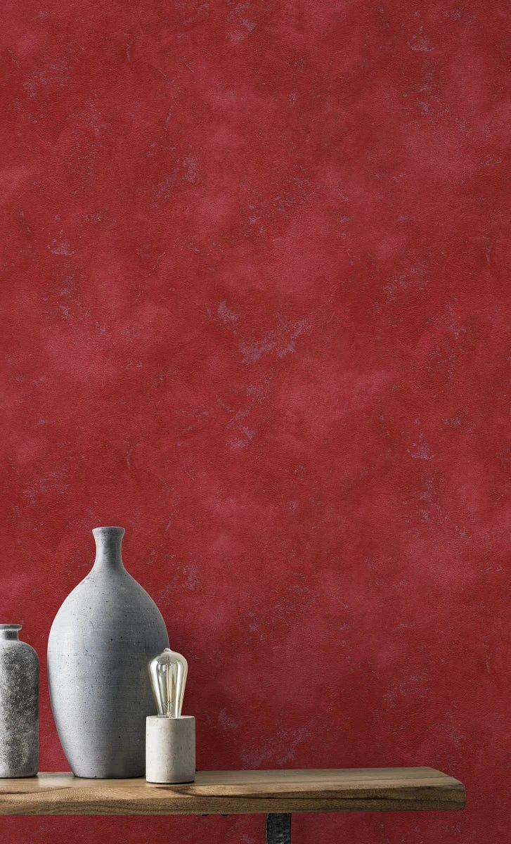 Tapetes ar dekoratīva apmetuma rakstu sarkanā krāsā, RASCH 1456453 RASCH