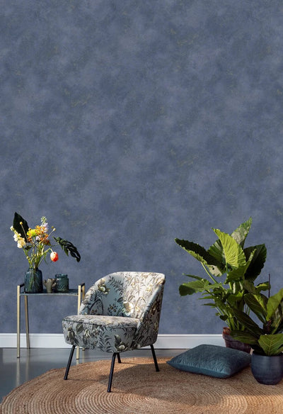 Tapetes ar dekoratīva apmetuma rakstu zilā krāsā, RASCH 1456557 RASCH